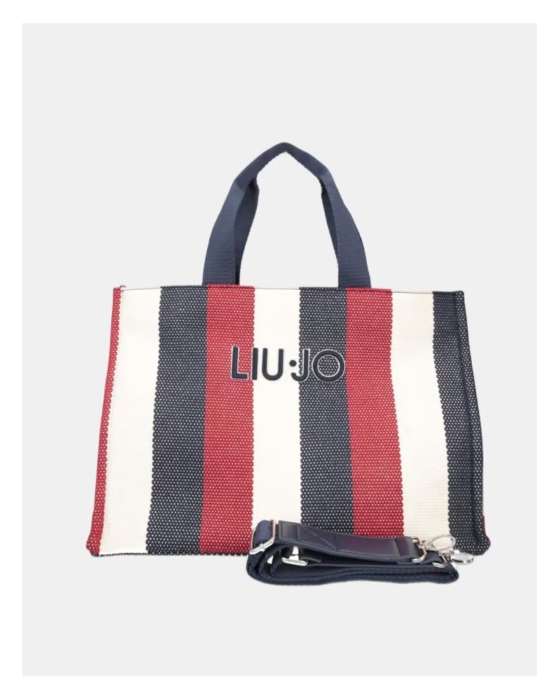 Bolso tote rayas beige Liujo