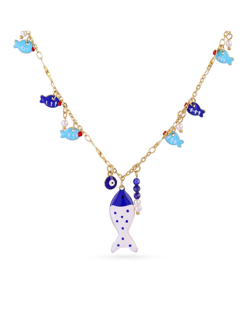 Collar corto pez esmaltado Anartxy