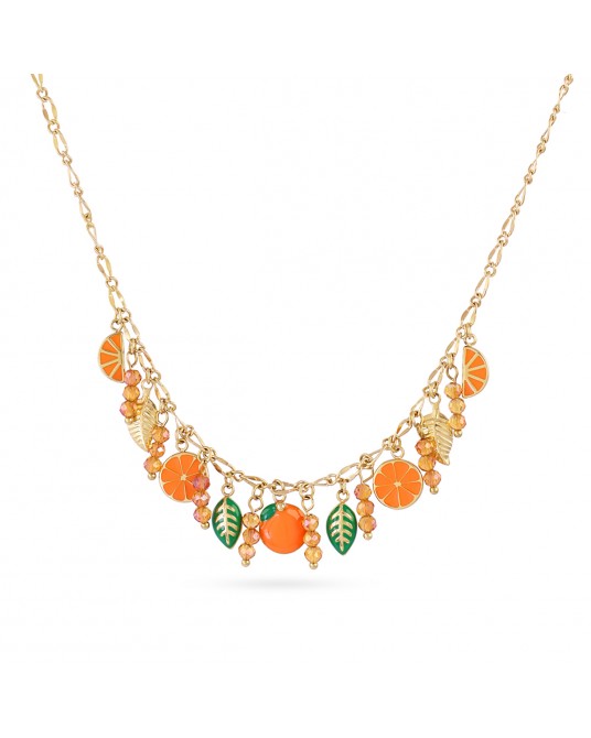 Collar corto acero charms frutas Anartxy