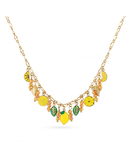 Collar corto acero charms frutas Anartxy