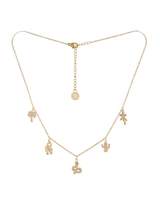 Collar corto acero charms desierto Anartxy