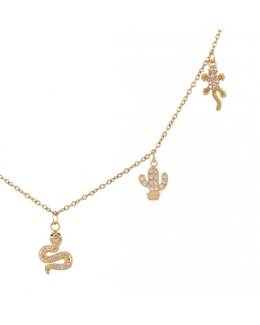 Collar corto acero charms desierto Anartxy