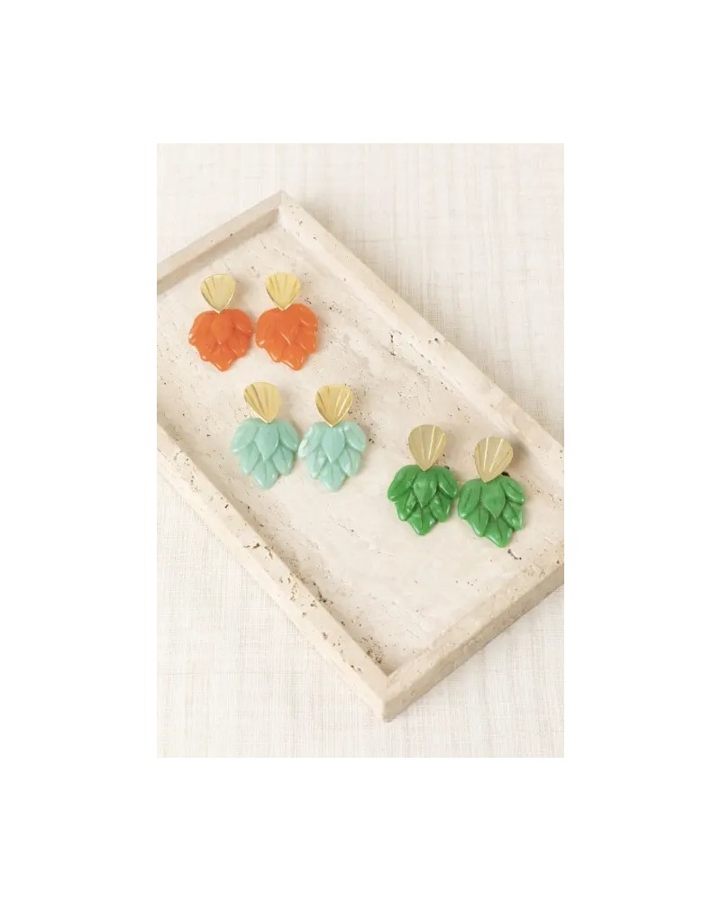 Pendientes Hojas Resina Latido