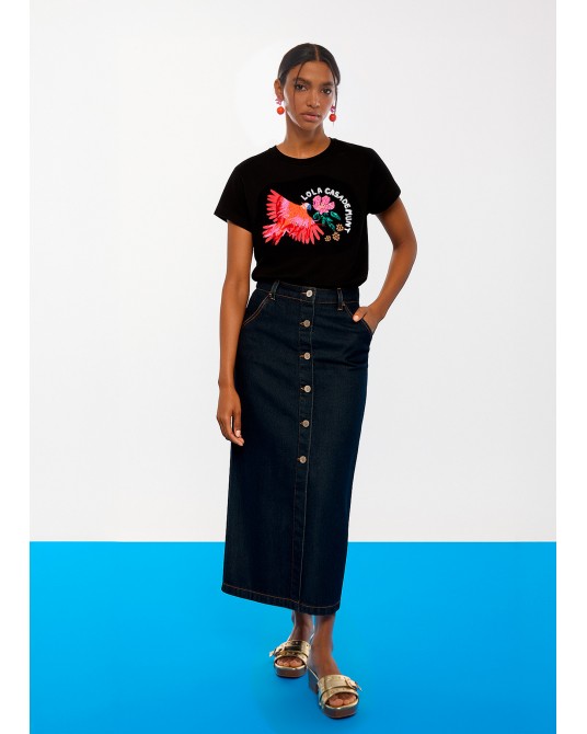 Camiseta estampado loro Lola Casademunt
