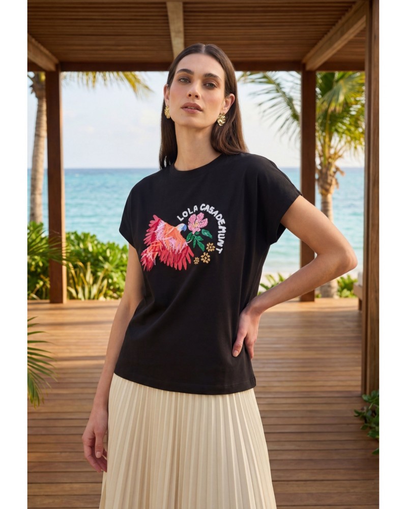 Camiseta estampado loro Lola Casademunt