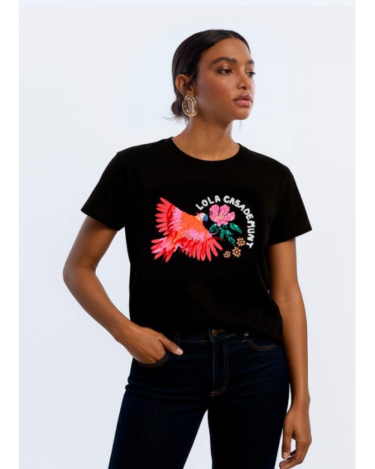 Camiseta estampado loro Lola Casademunt