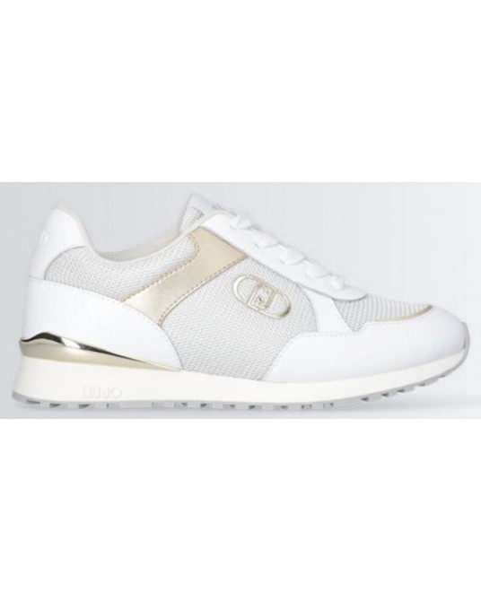 Zapatillas piel y malla blancas de Liujo