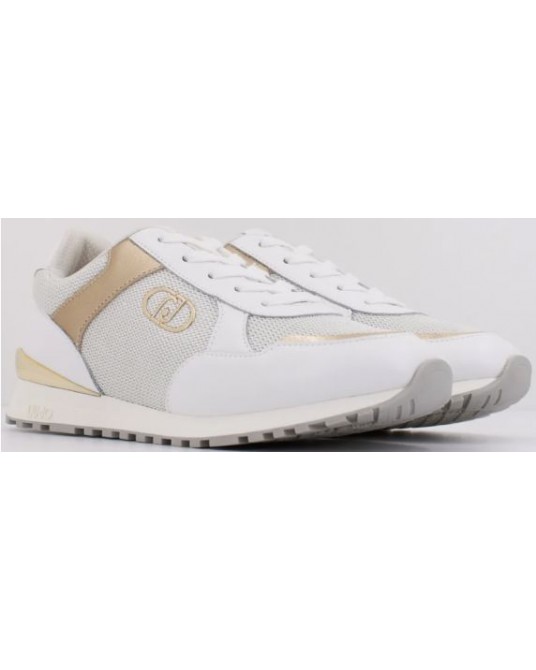 Zapatillas piel y malla blancas de Liujo