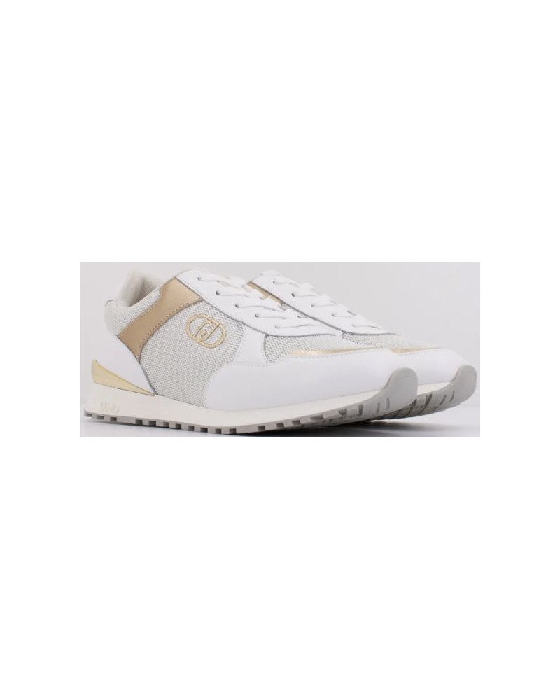 Zapatillas piel y malla blancas de Liujo