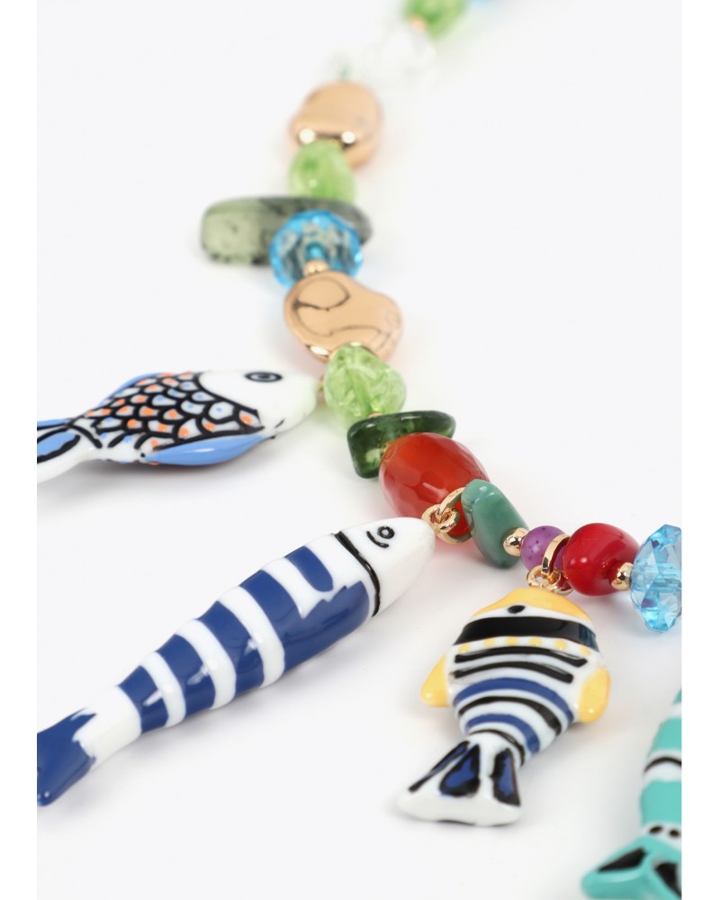 Collar cristales con charms de peces Lola Casademunt