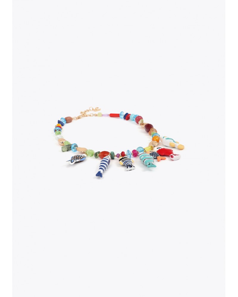 Collar cristales con charms de peces Lola Casademunt