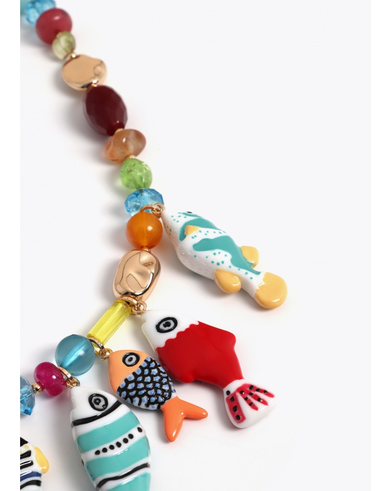 Collar cristales con charms de peces Lola Casademunt