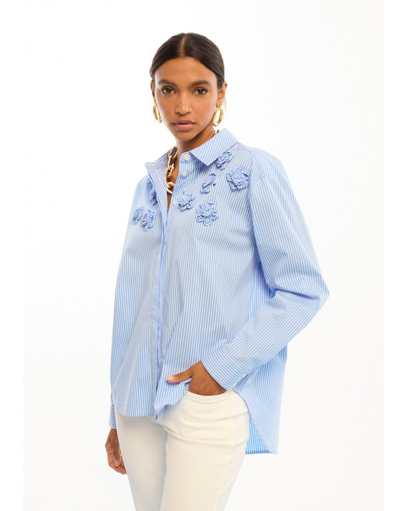 Camisa rayas con flores Lola Casademunt