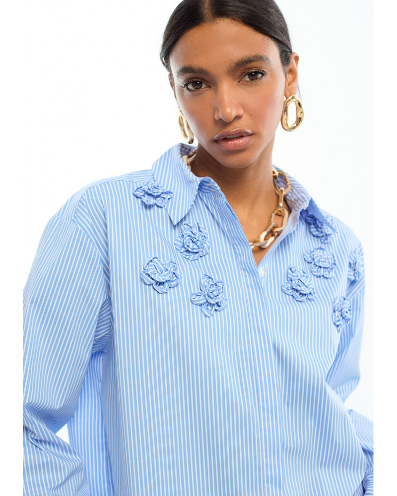 Camisa rayas con flores Lola Casademunt