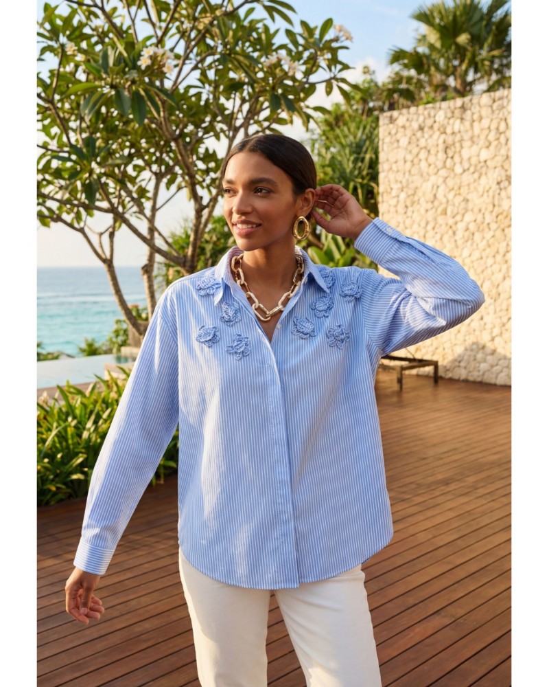 Camisa rayas con flores Lola Casademunt