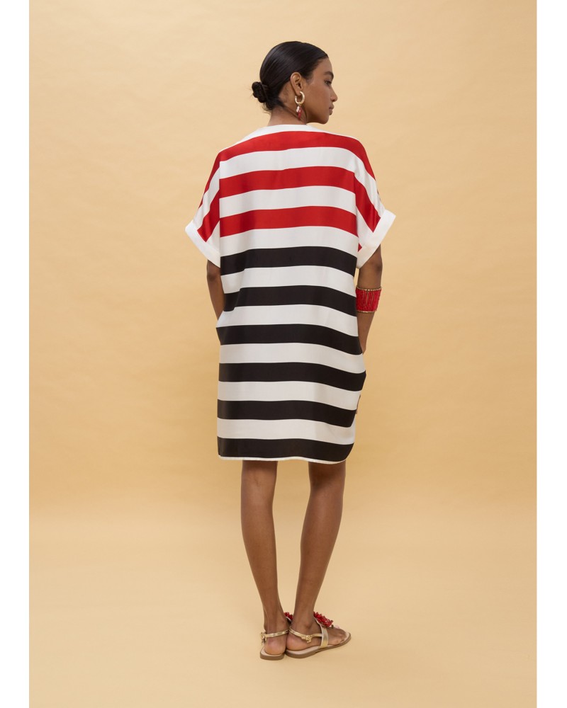 Vestido corto rallas tricolor Lola Casademunt