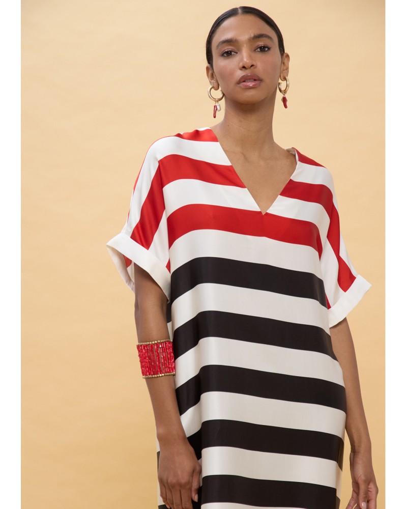 Vestido corto rallas tricolor Lola Casademunt