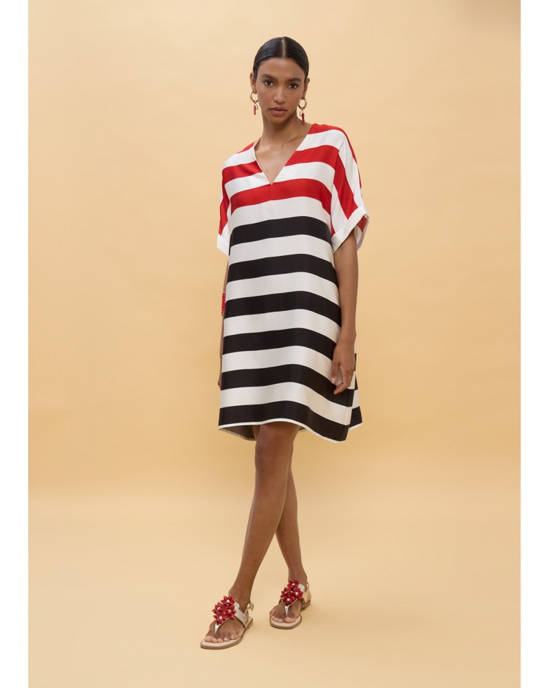 Vestido corto rallas tricolor Lola Casademunt