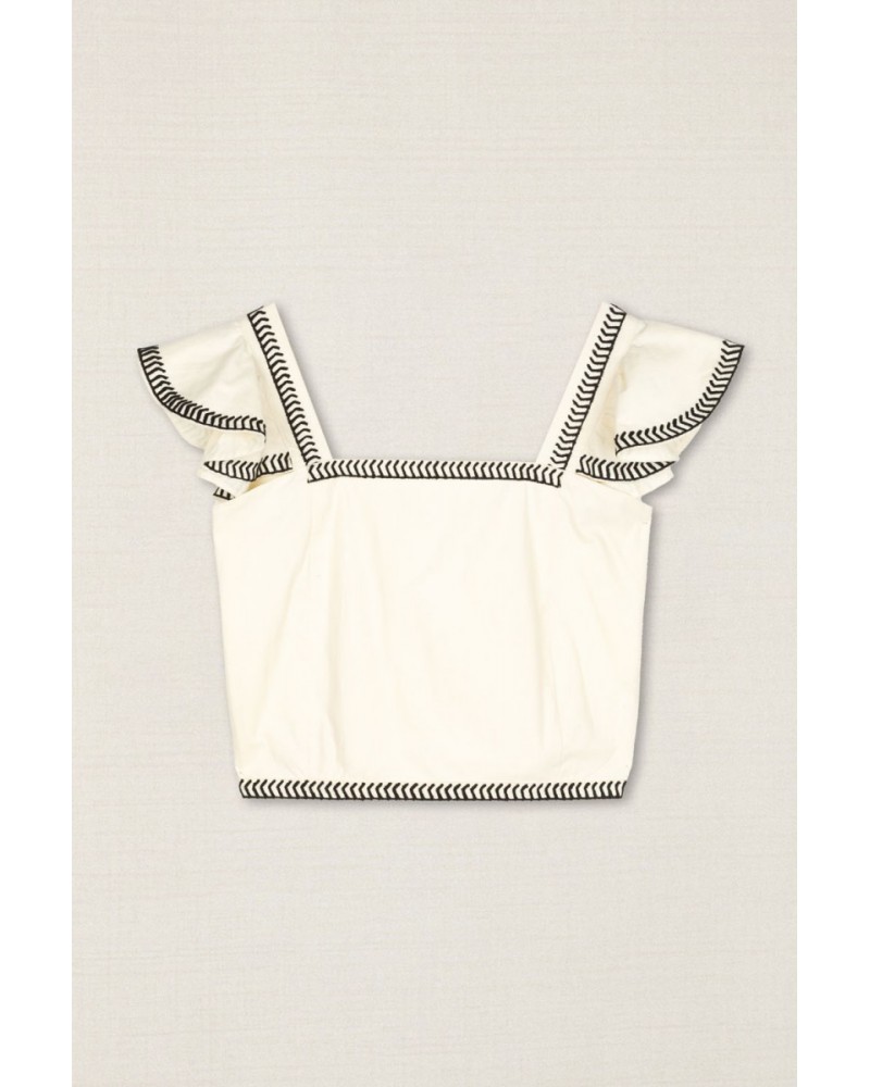 Conjunto crema bordado negro Latido