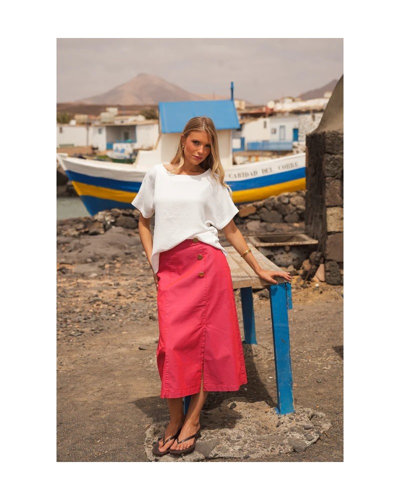 Falda midi con botones Guimanos