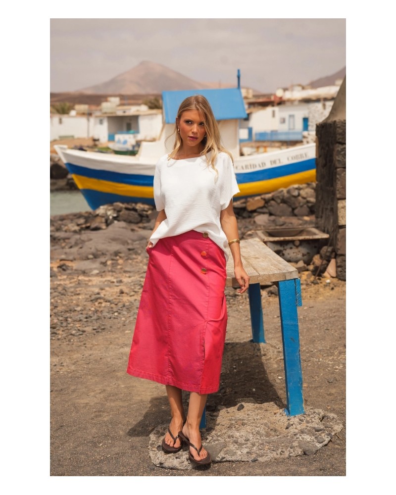 Falda midi con botones Guimanos