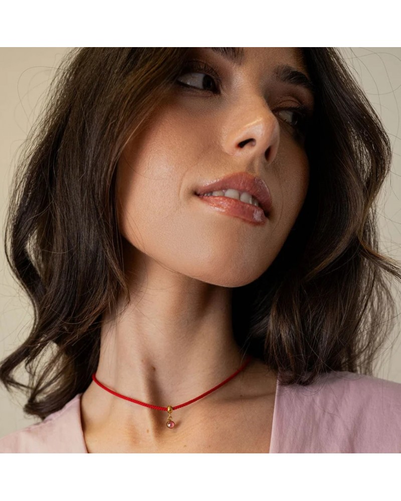 Collar textil y circonita Anartxy