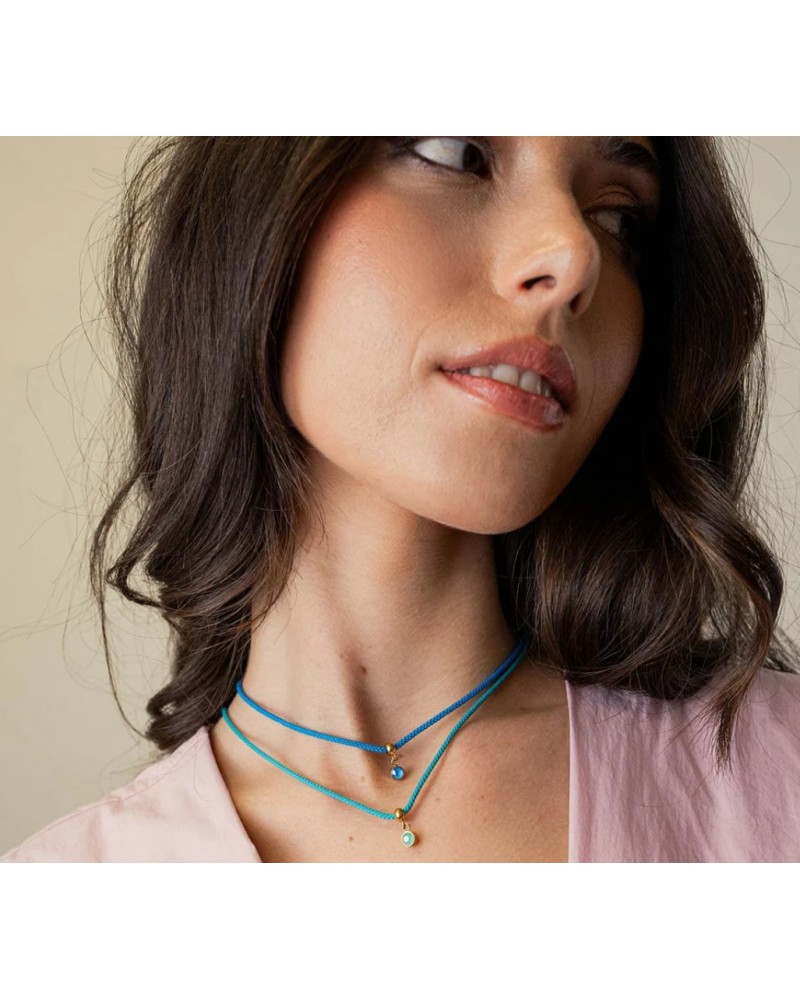 Collar textil y circonita Anartxy