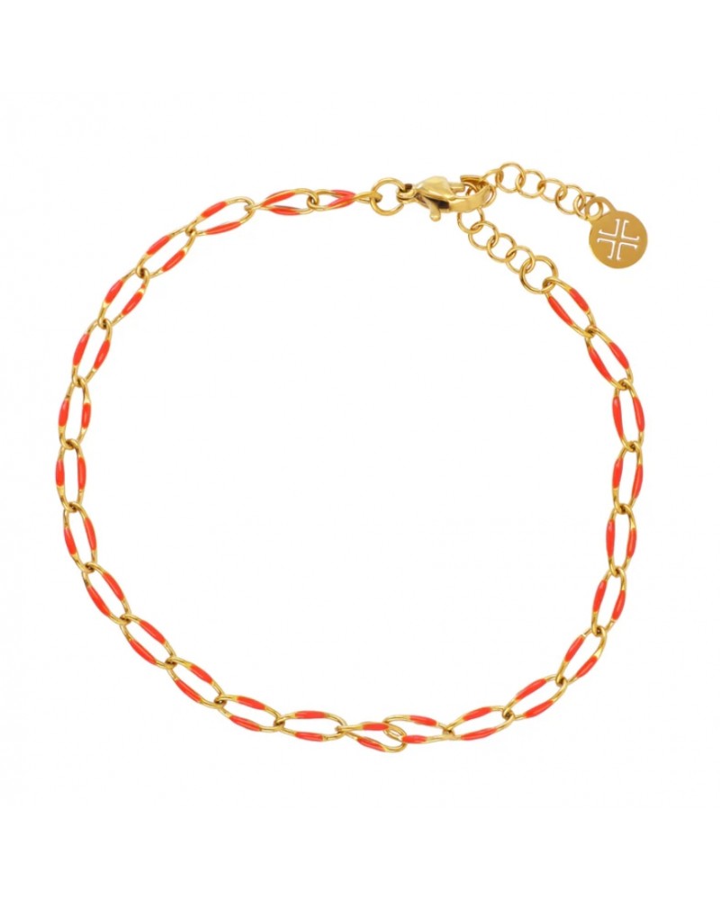 Tobillera eslabones acero y esmalte Anartxy