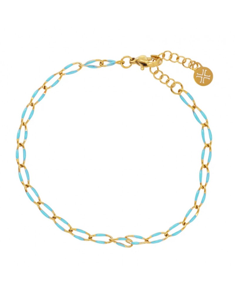 Tobillera eslabones acero y esmalte Anartxy