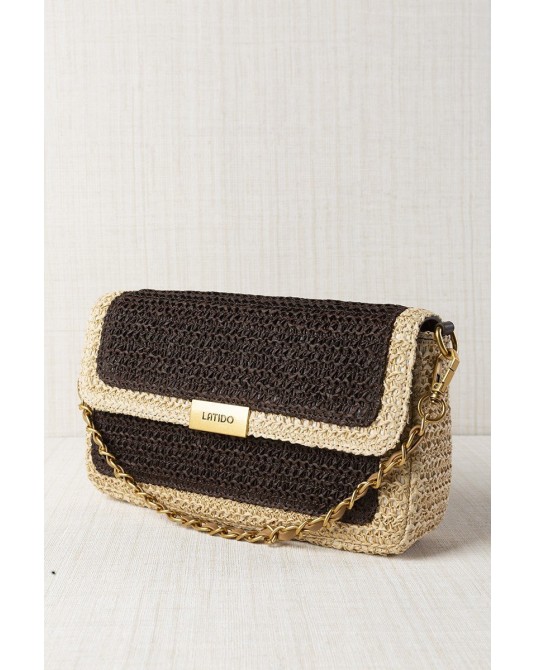 Bolso rafia con solapa Latido