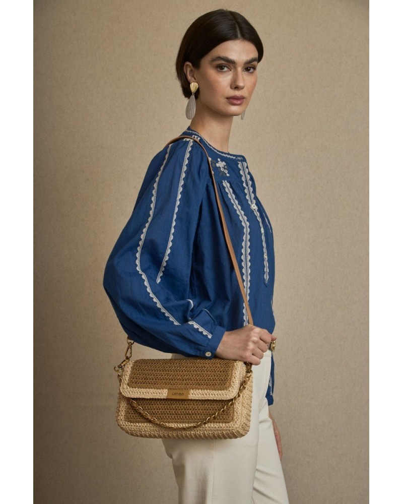 Bolso rafia con solapa Latido
