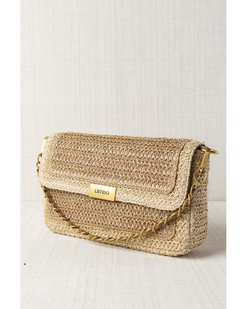 Bolso rafia con solapa Latido