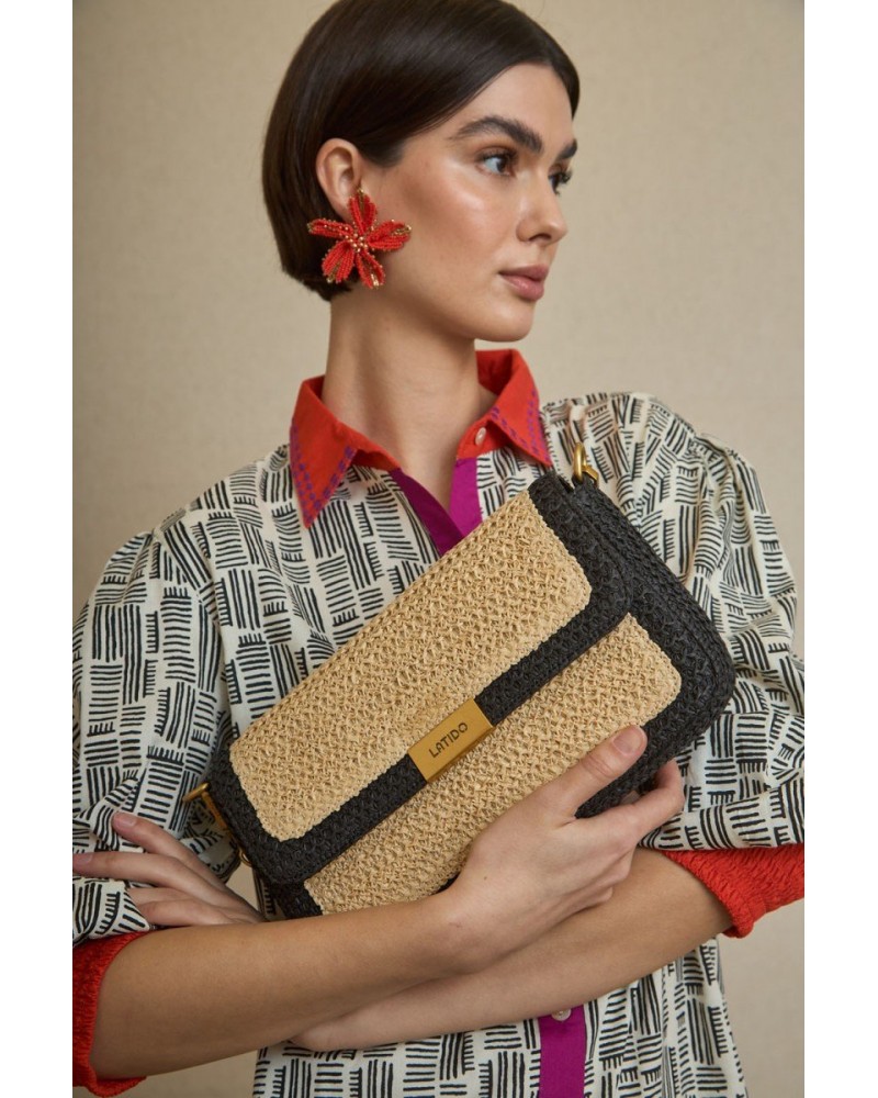 Bolso rafia con solapa Latido