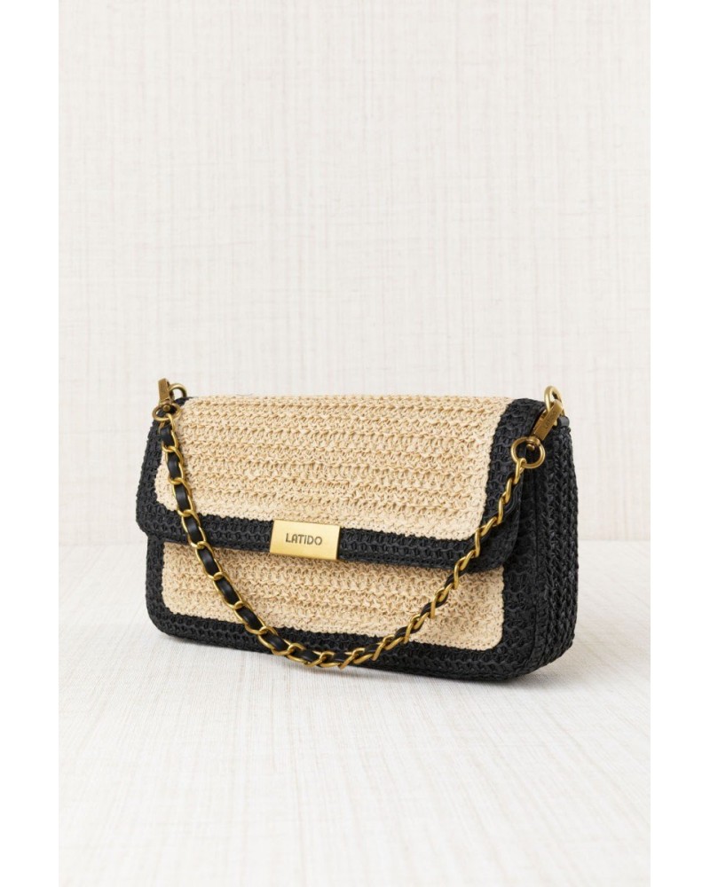 Bolso rafia con solapa Latido