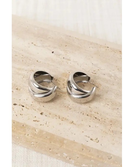 Pendientes Doble Aro metal Latido