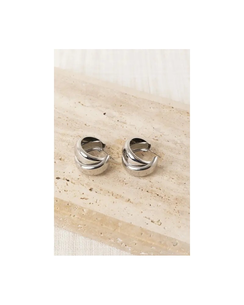 Pendientes Doble Aro metal Latido