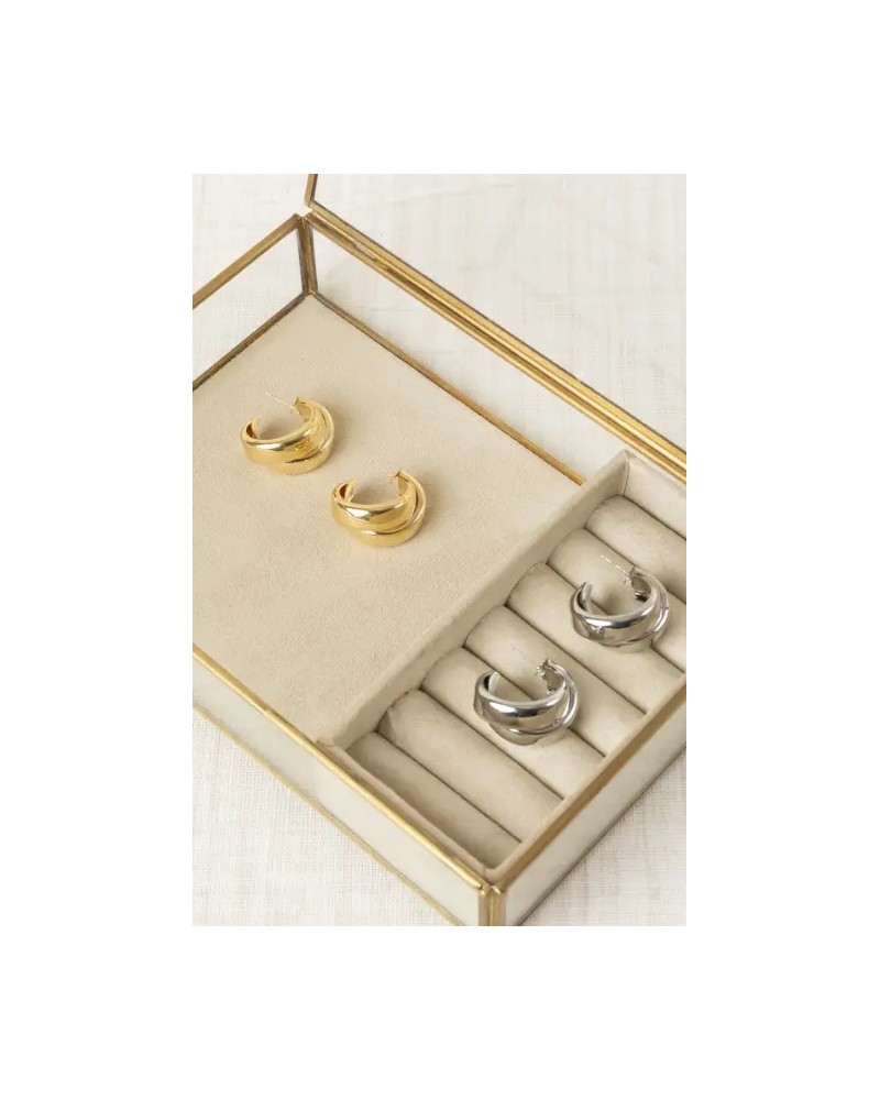 Pendientes Doble Aro metal Latido