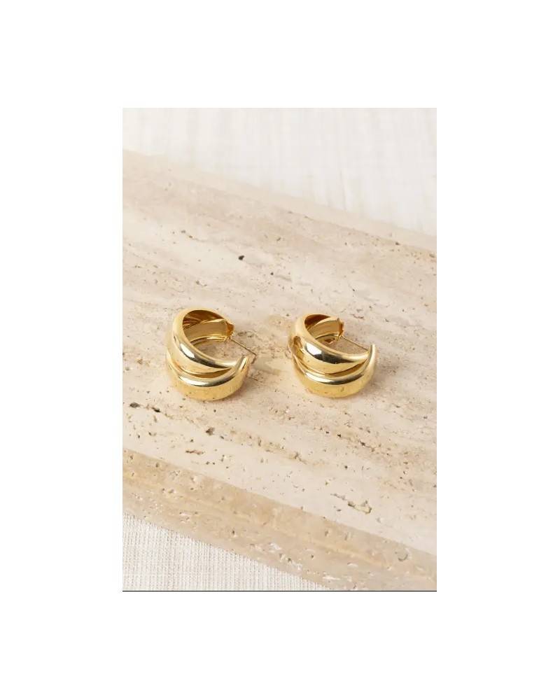 Pendientes Doble Aro metal Latido