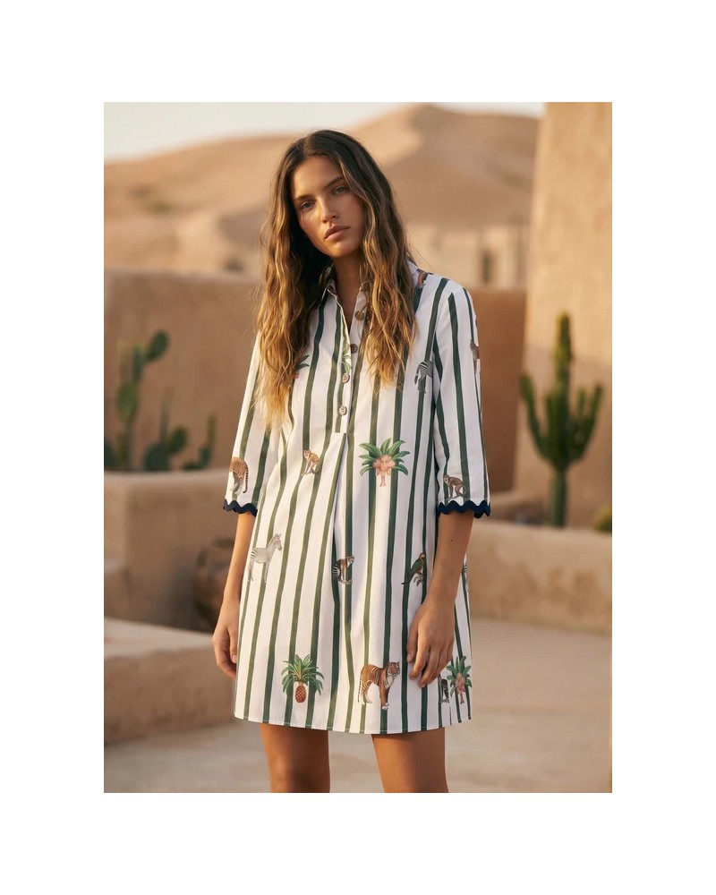 Vestido camisero corto estampado Vilagallo