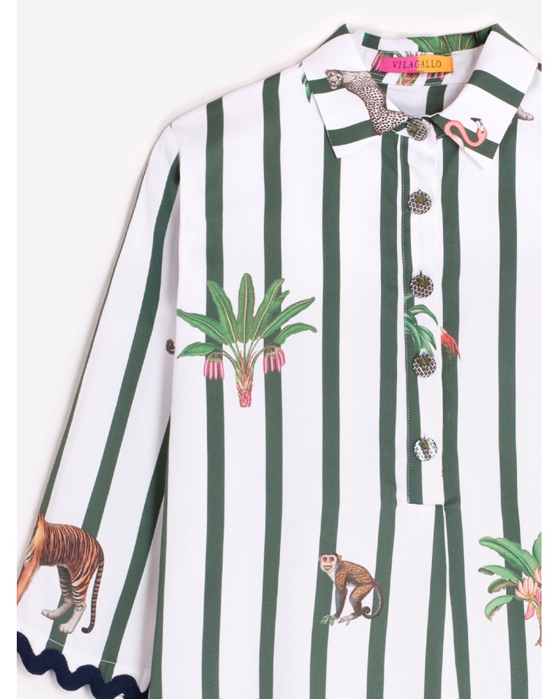 Vestido camisero corto estampado Vilagallo