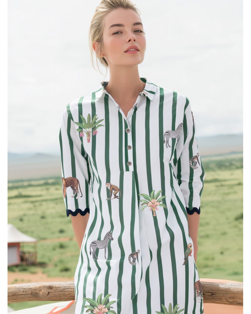 Vestido camisero corto estampado Vilagallo