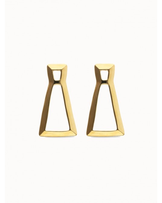 Pendientes triangulares dorados UNOde50