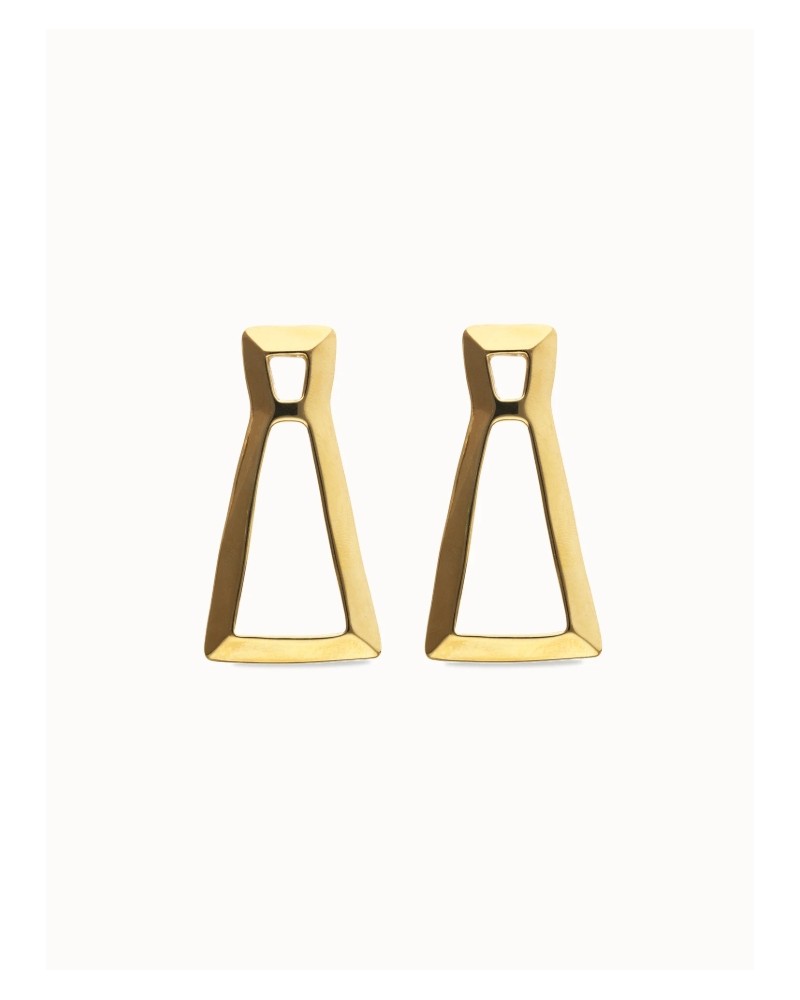 Pendientes triangulares dorados UNOde50