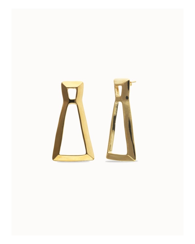 Pendientes triangulares dorados UNOde50