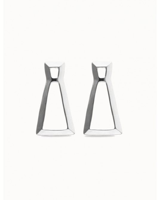 Pendientes triangulares plateados UNOde50