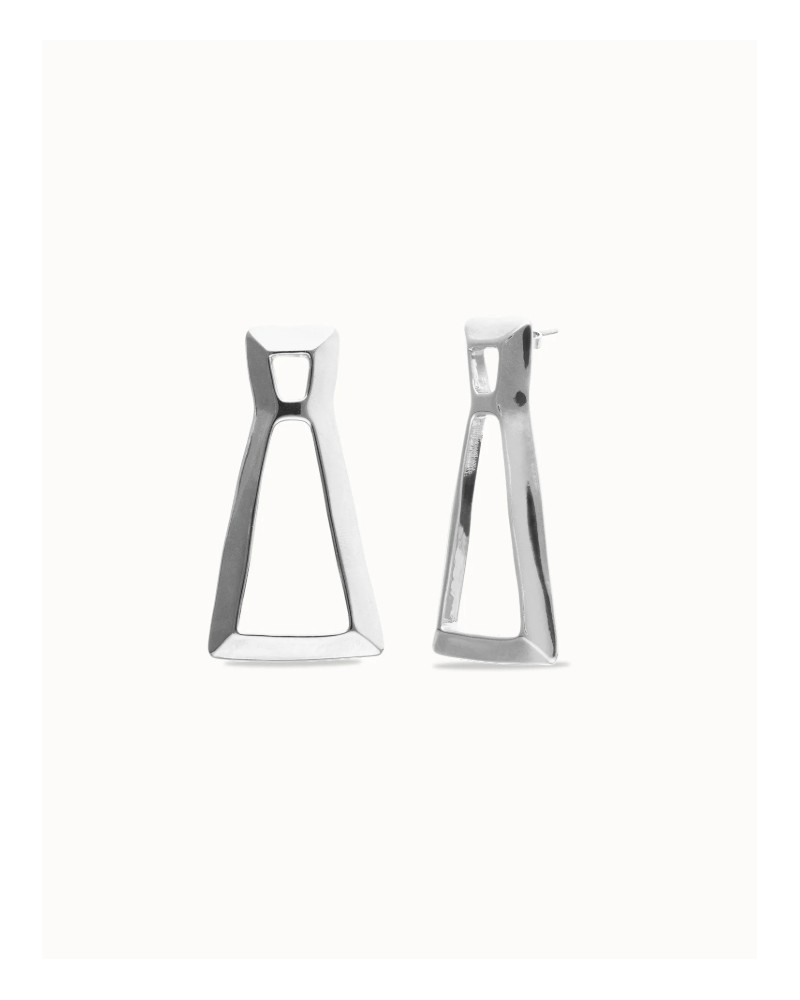 Pendientes triangulares plateados UNOde50