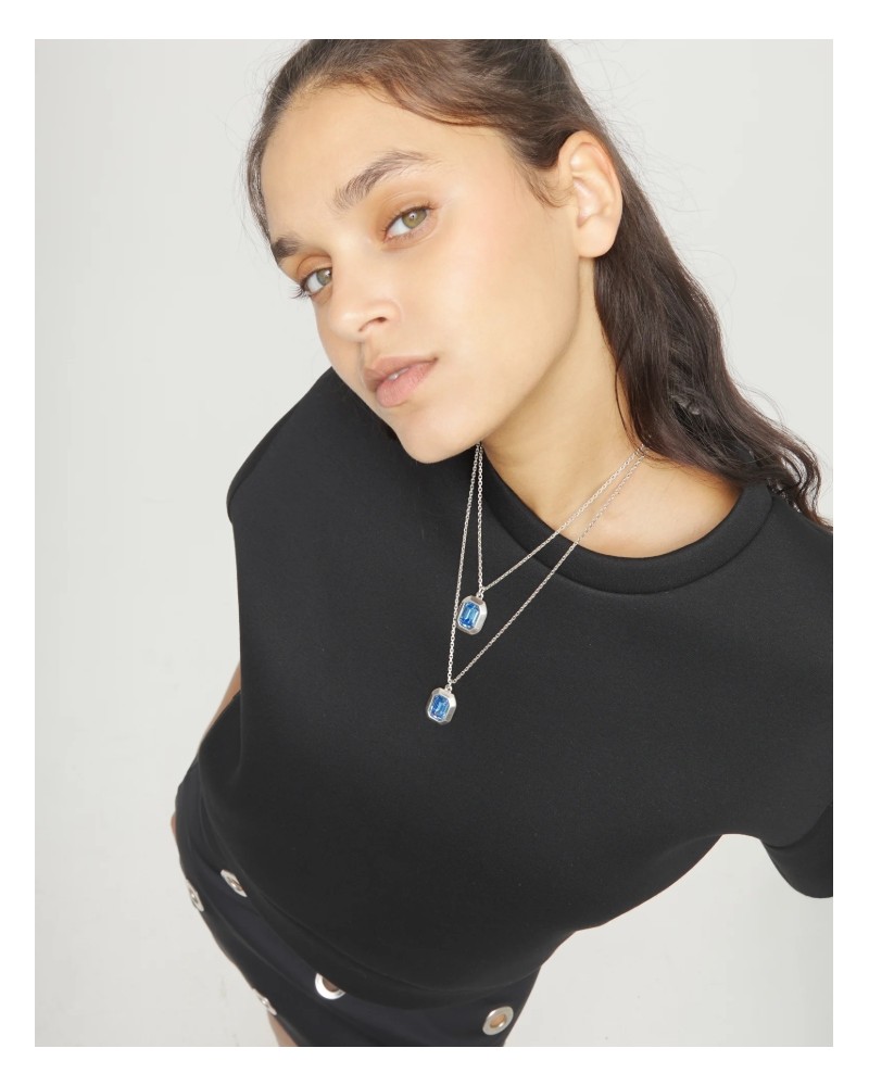 Collar doble bañado plata UNOde50