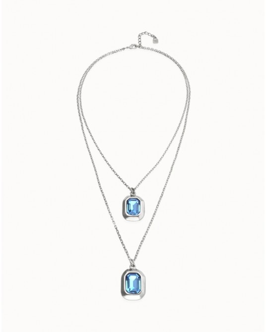 Collar doble bañado plata UNOde50