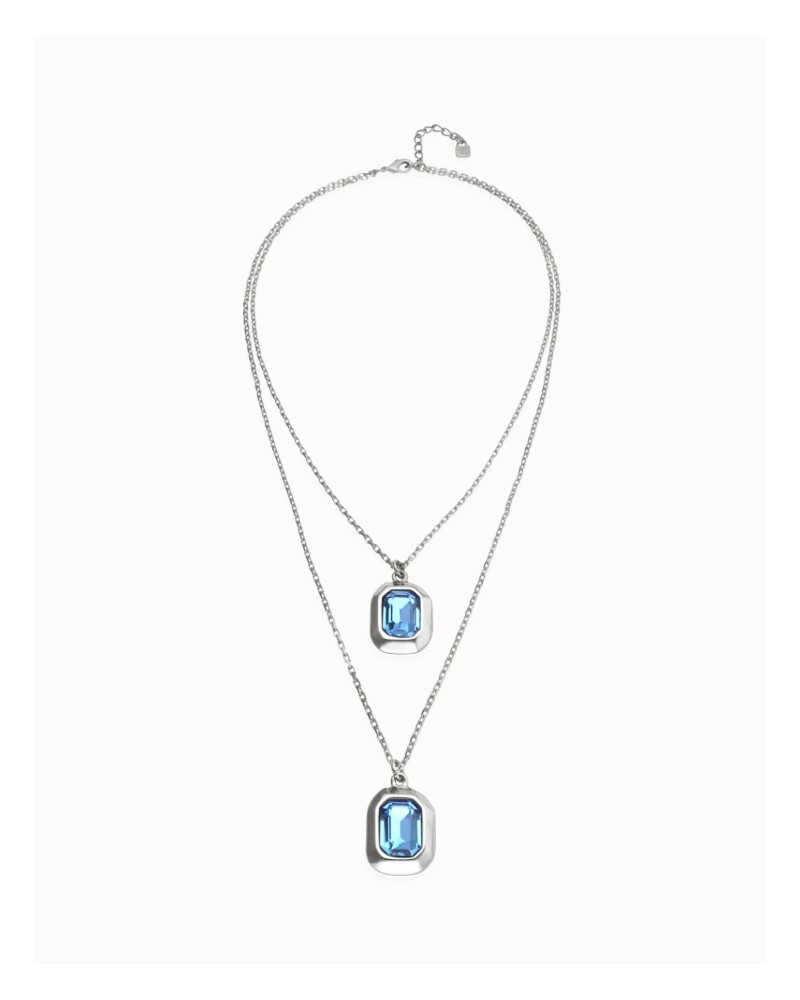 Collar doble bañado plata UNOde50