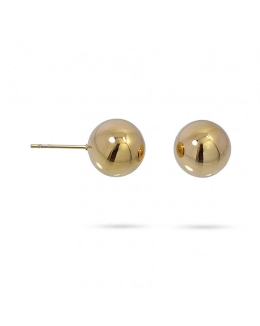 Pendientes bola acero dorado 12mm Anartxy